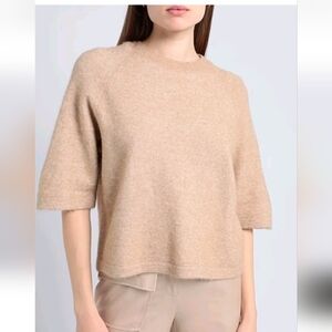 & Other Stories Boxy Alpaca Knit T-Shirt in Beige Size Medium